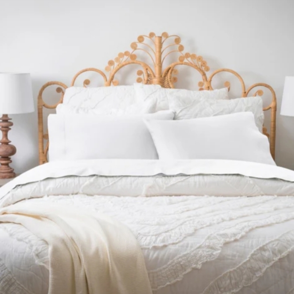 MAGNOLIA Cotton Melange sheet set - Queen size - Optic White